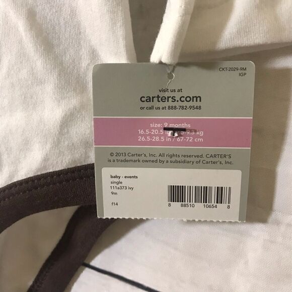 NEW! Carters "My First Turkey Day" Bodysuit-9 M - Picture 7 of 8